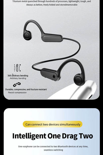 Real Bone Conduction Sport Headphone Wireless Earphone