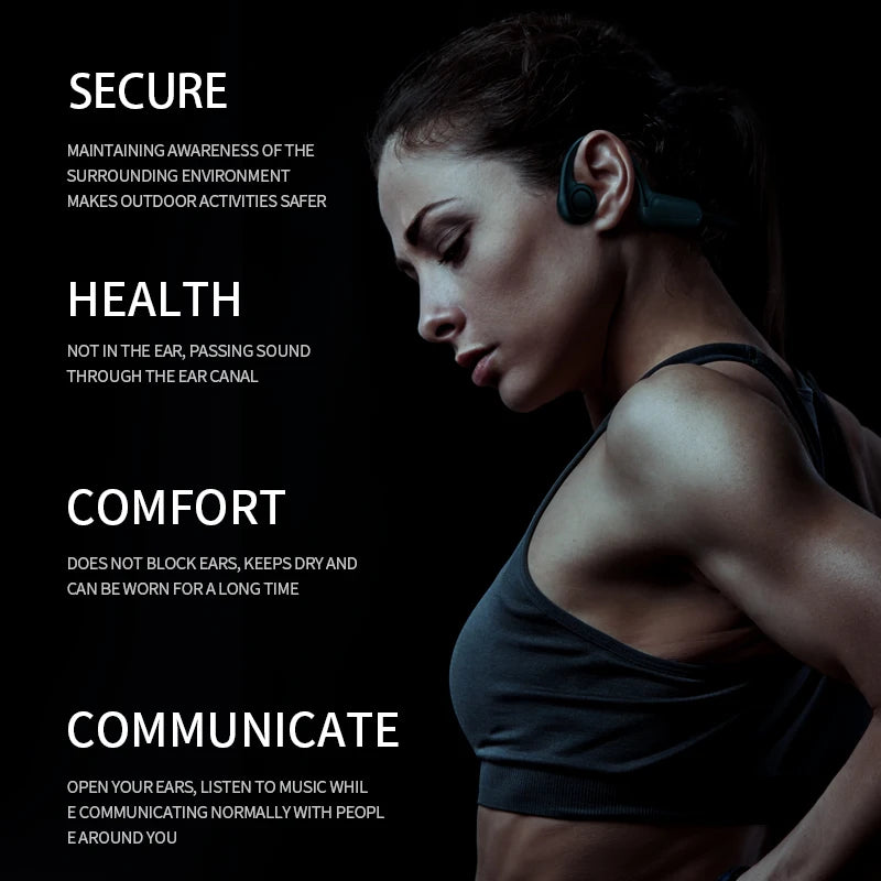 Real Bone Conduction Sport Headphone Wireless Earphone
