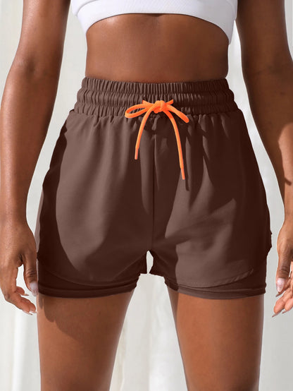 Women's High Rise Yoga Shorts With Elastic Proximity Control Running Shorts