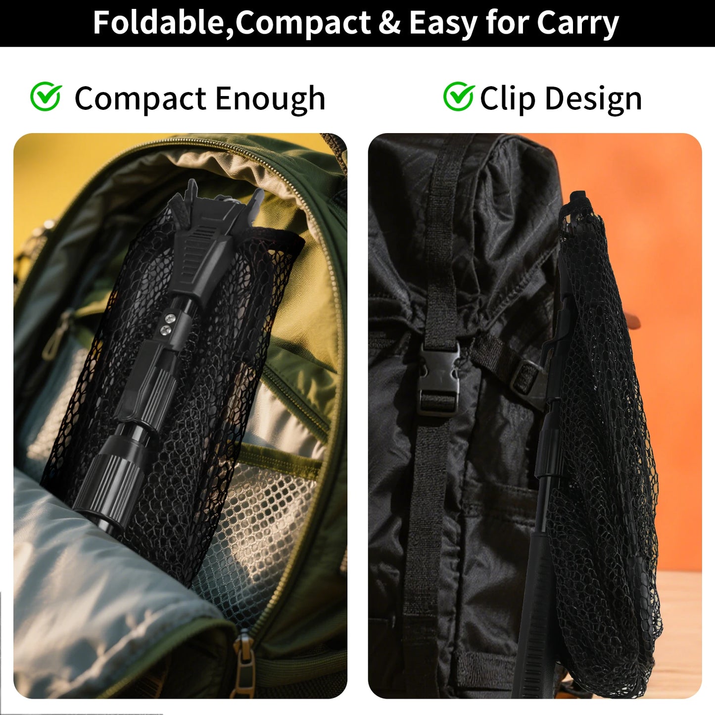 Telescopic Landing Net Folding Fishing Pole Extending