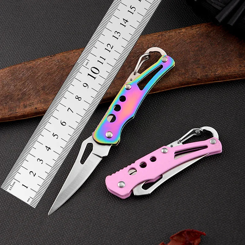 Mini Pocket Folding Knife Outdoor Keychain Portable Paring