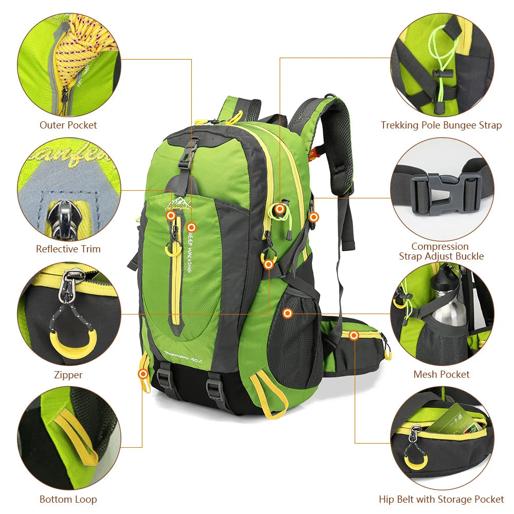 Water Resistant Travel Backpack Camping Hiking Laptop Daypack