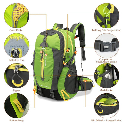 Water Resistant Travel Backpack Camping Hiking Laptop Daypack
