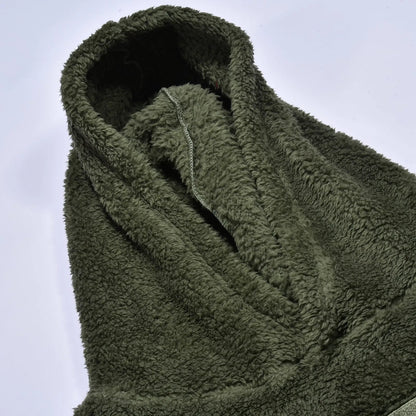 Men's Autumn Plush Hoodies Fuzzy Fleece Comfy