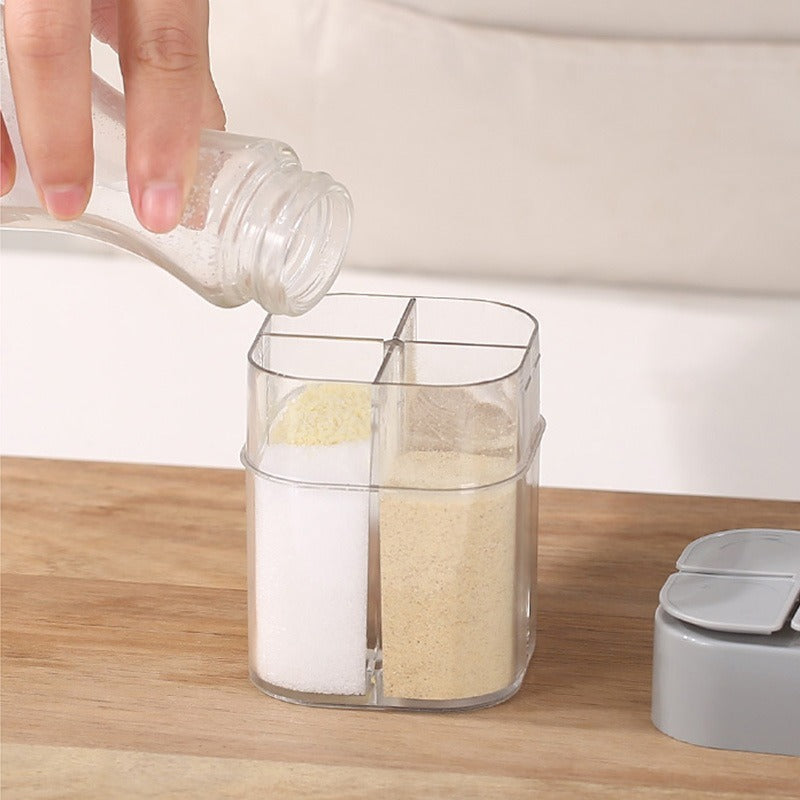 4 in 1 camping seasoning jar with lid transparent spice dispenser