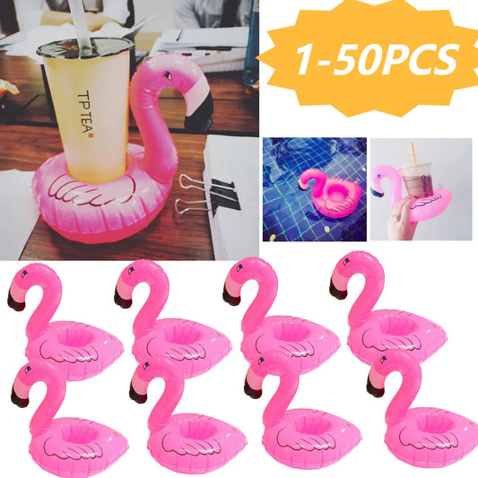 1-50PCS Water Coasters Floating Inflatable Cup Holder