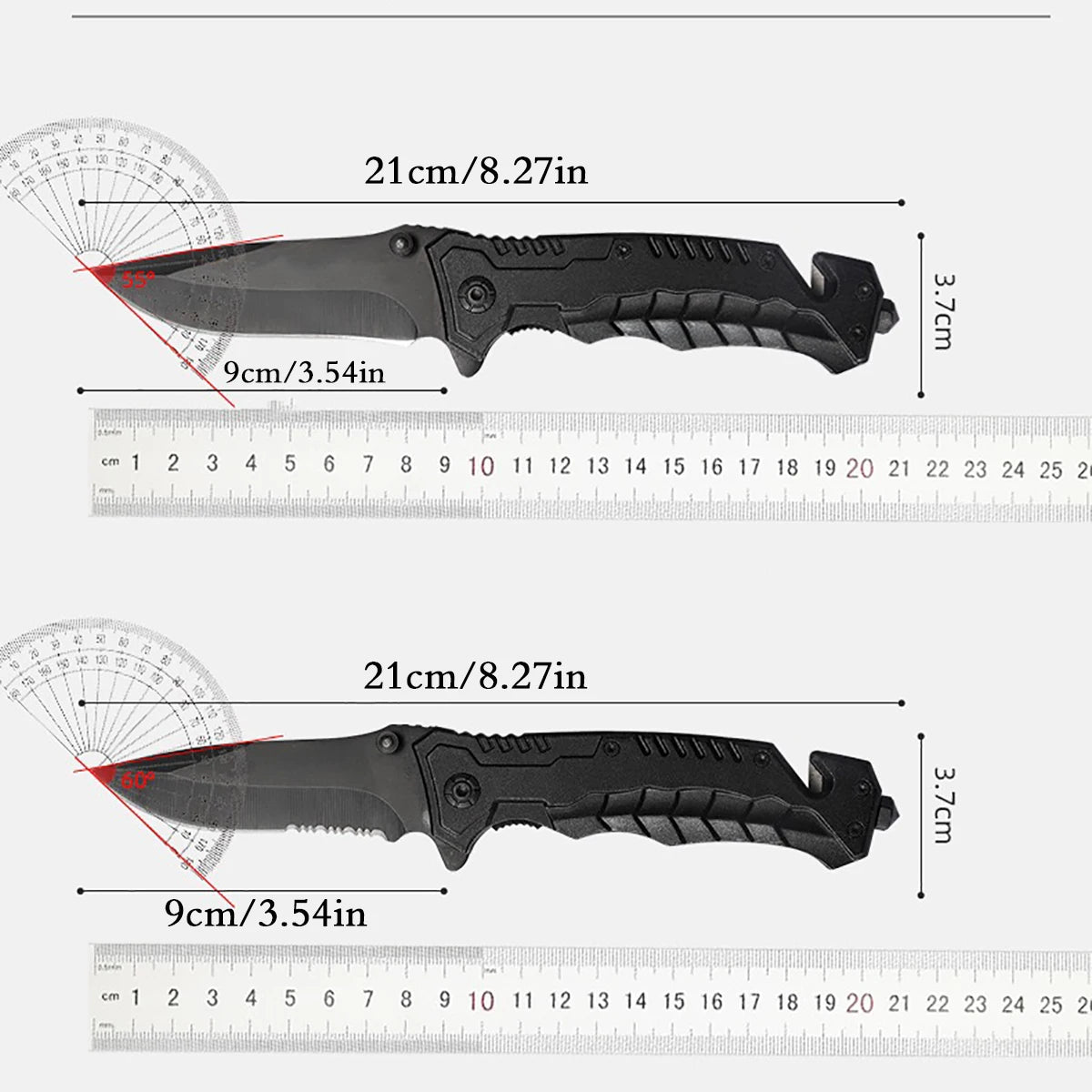Multi functional outdoor camping knife with safety lock