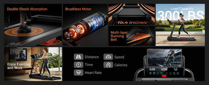 3.0HP Foldable Dual Shock Absorption Home Treadmill