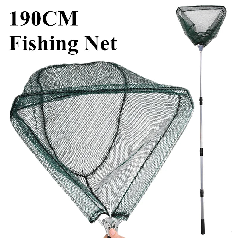 Telescopic Landing Net Folding Fishing Pole Extending