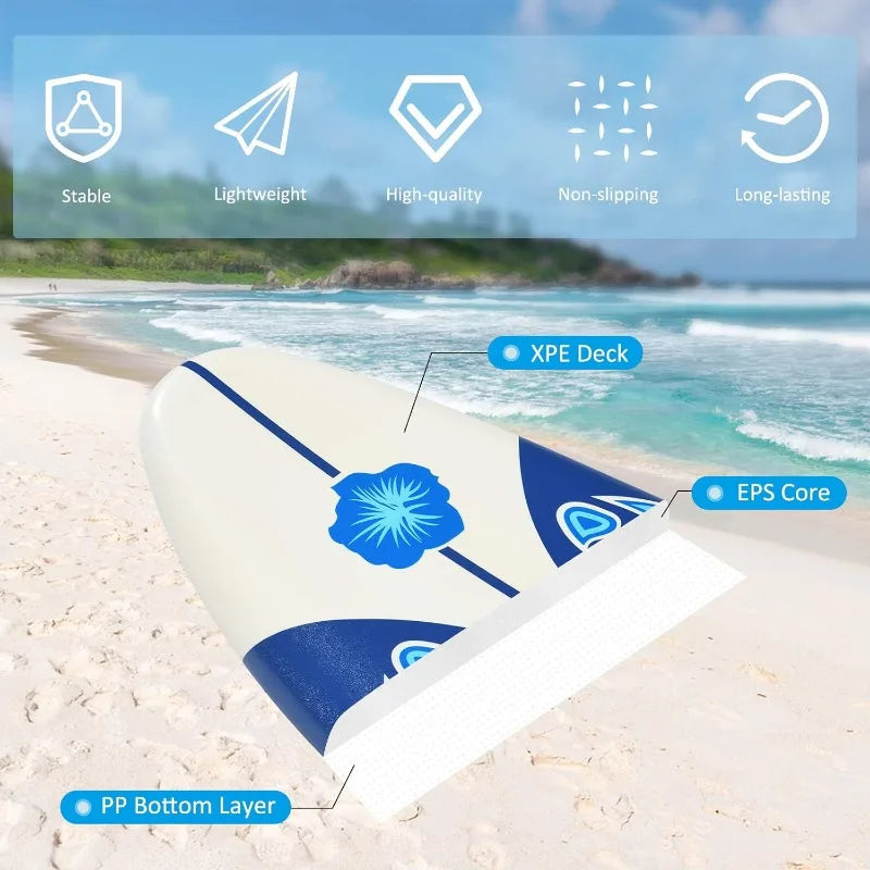 Surfboard, 6' Body Board with Removable Fins