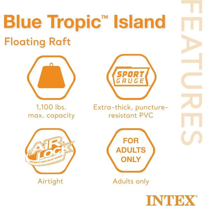 Intex Blue Tropic Inflatable 5 Person Raft or Swimming Pool