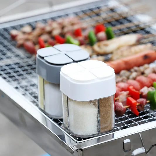 4 in 1 camping seasoning jar with lid transparent spice dispenser