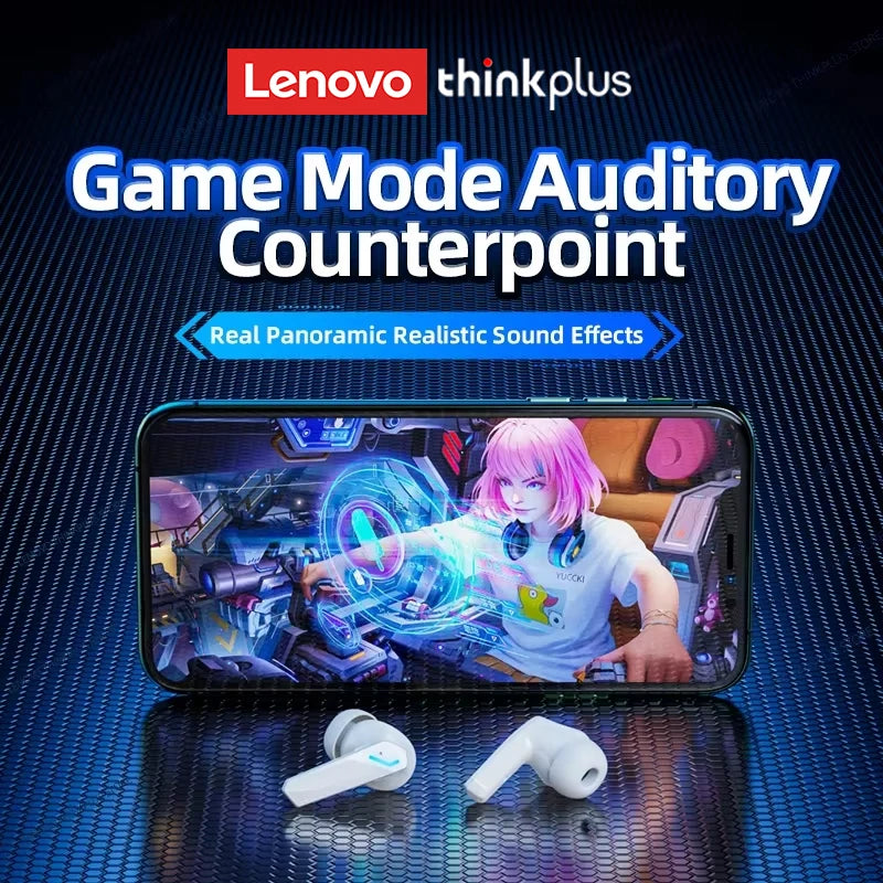 Lenovo GM2Pro Wireless Bluetooth Headset LED Light Waterproof Noise Cancelling Earbuds