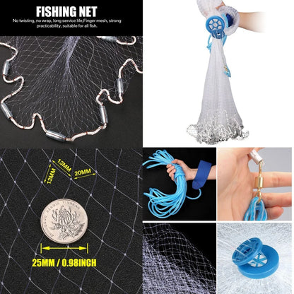 American Saltwater Fishing Cast Net for Bait Trap