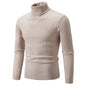 New Men's High Neck Sweater Solid Color Pullover