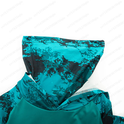 HUK UPF 50+ Long Sleeve Hooded Face Cover Fishing Shirts