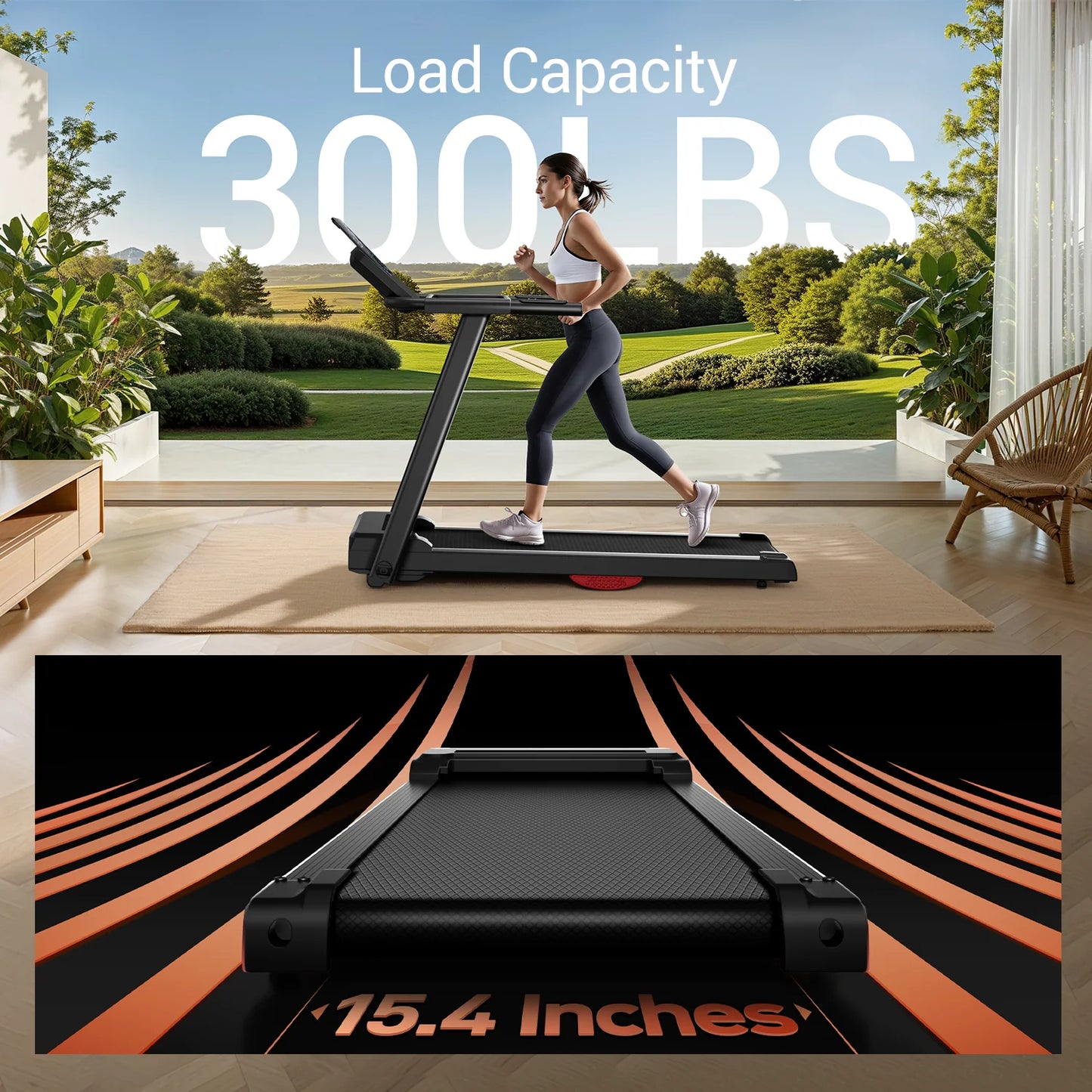 3.0HP Foldable Dual Shock Absorption Home Treadmill