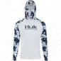 HUK UPF 50+ Long Sleeve Hooded Face Cover Fishing Shirts