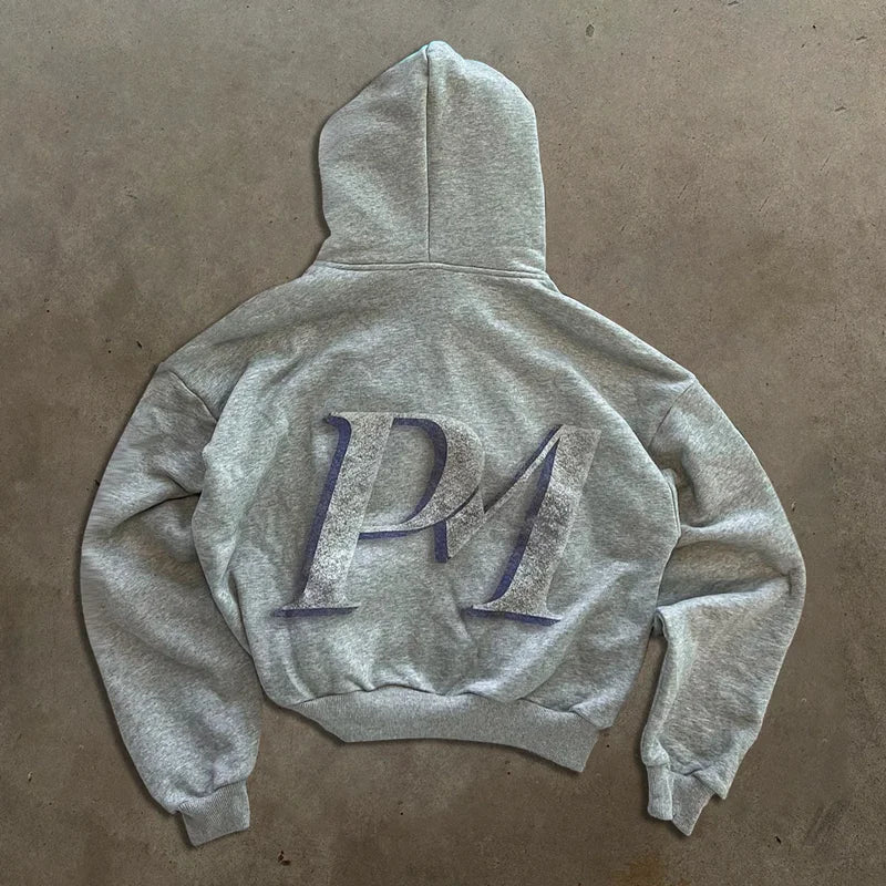 Y2K retro autumn hoodies for men printed patterns