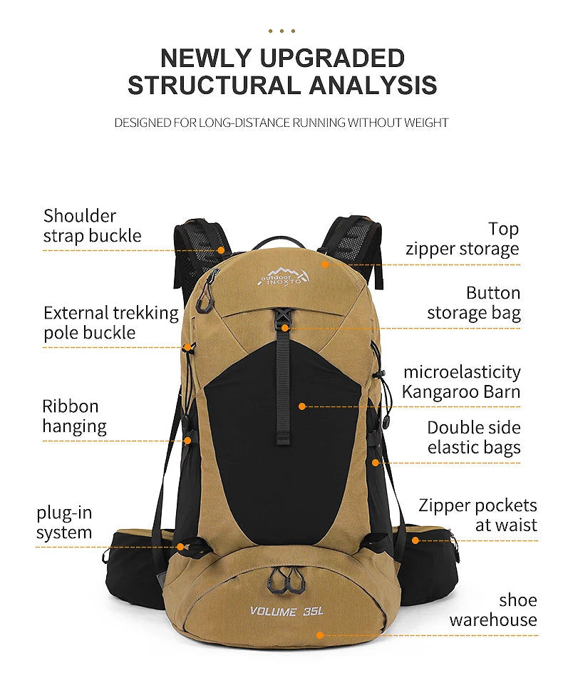 Mountaineering backpack 35 liters men's and women's outdoor sports bag