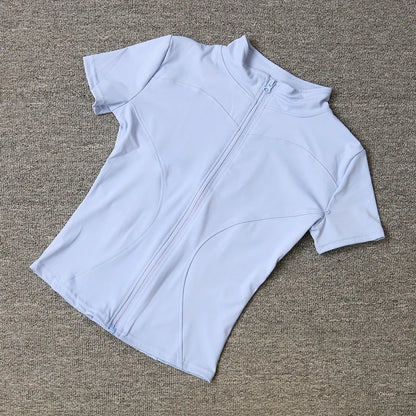 Women sport wear Slim Fit Polyester Quick-drying Full Zip Outdoor Fitness Running