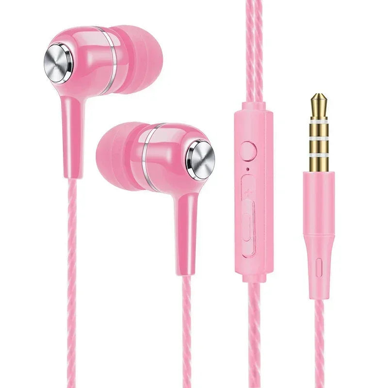 Wired Headphones 3.5mm Sport Earbuds with Bass Phone Earphones