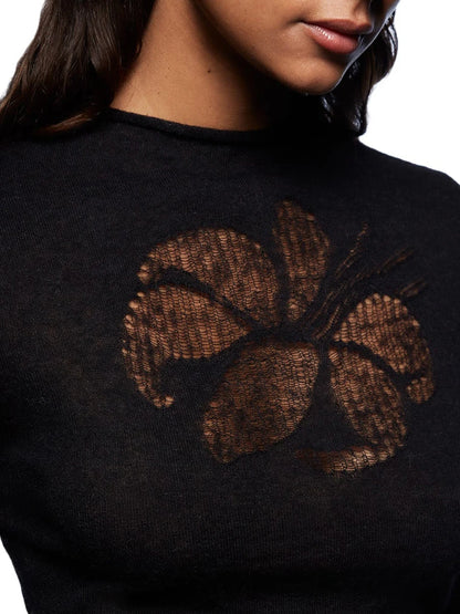 Women s Floral Long Sleeve Knit Sweater Cozy