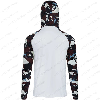 HUK UPF 50+ Long Sleeve Hooded Face Cover Fishing Shirts