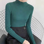 Autumn Winter Mock Neck Women Sweater Vintage