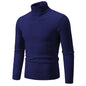 New Men's High Neck Sweater Solid Color Pullover