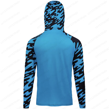 HUK UPF 50+ Long Sleeve Hooded Face Cover Fishing Shirts