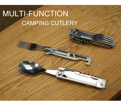 Outdoor Tableware Multi-function Portable Knife Fork Spoon
