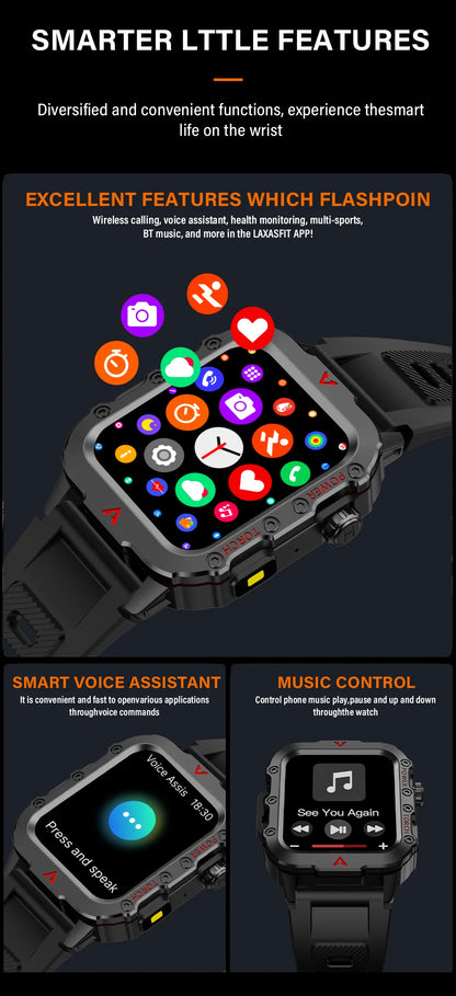 Men Sports Smart Watch 1.71 Screen Blood Oxygen Bluetooth