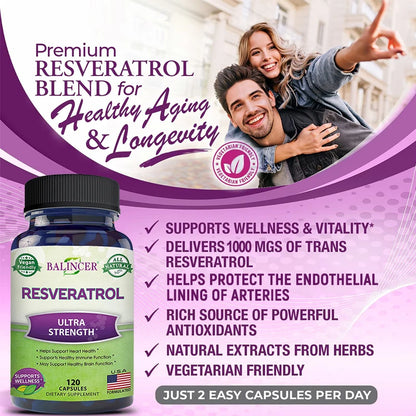 Balincer Resveratrol Capsules Support Cardiovascular Health