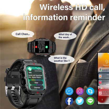 Men Sports Smart Watch 1.71 Screen Blood Oxygen Bluetooth