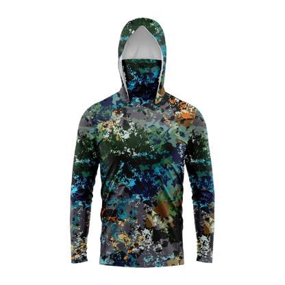Men Hood Fishing Shirt long sleeve fishing t shirt uv protection