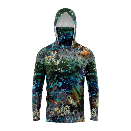 Men Hood Fishing Shirt long sleeve fishing t shirt uv protection