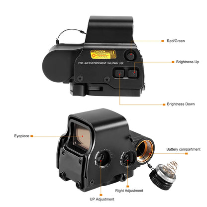Red Green Dot Holographic Sight Scope Hunting