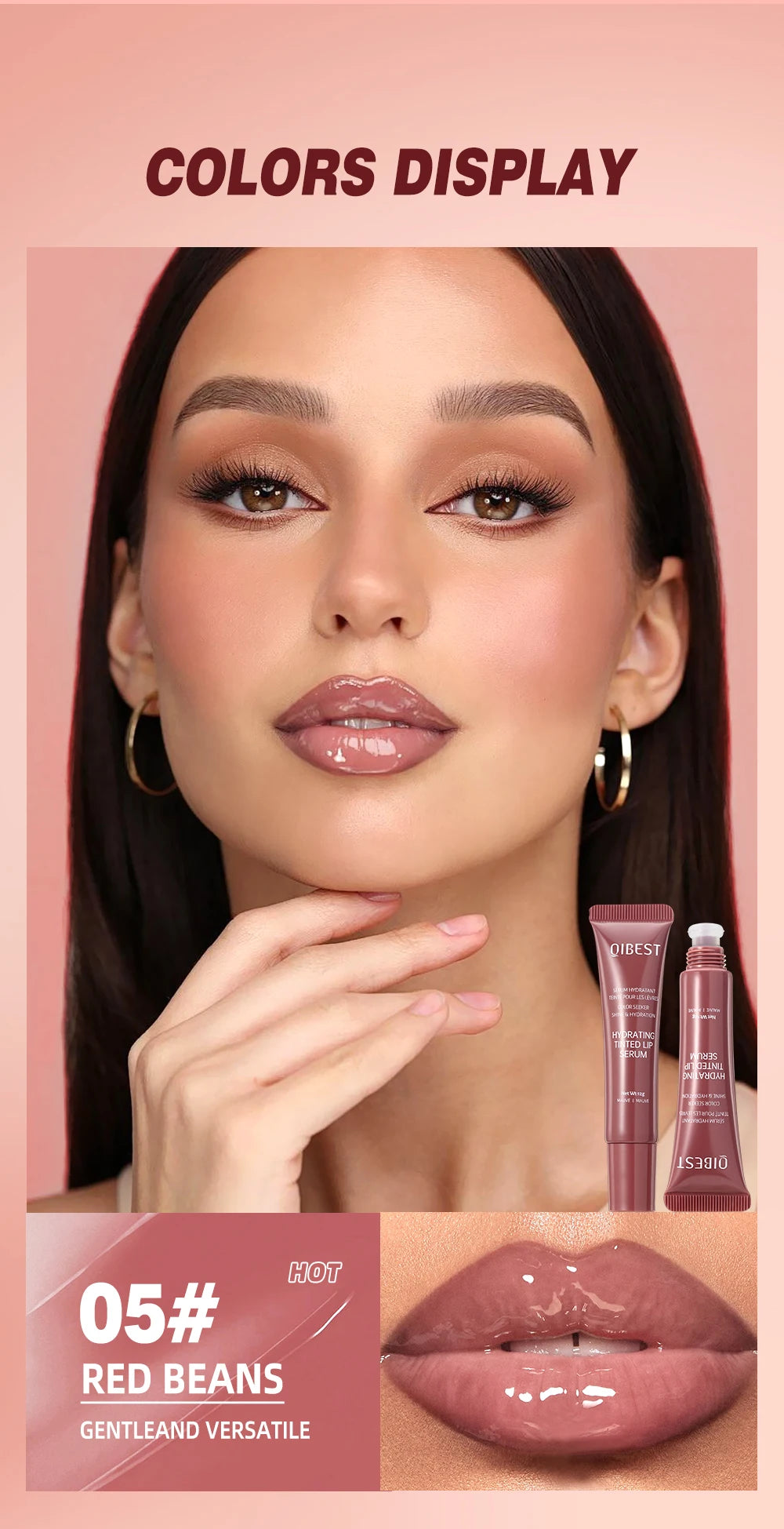 QIBEST Watery Crystal Clear Jelly Lip Oil Lip Balm Moisturizing