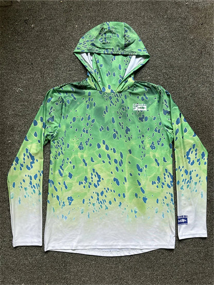 Fishing Shirts Men Sun Protection Hoodie Mask All-in-one