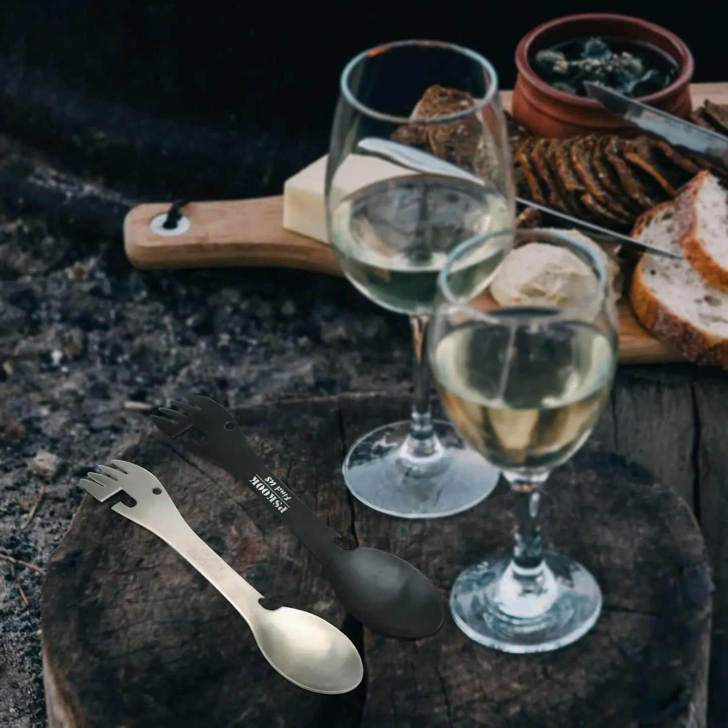 5-in-1 Utility Tactical Spork, Stainless Steel Spoon & Bottle Opener