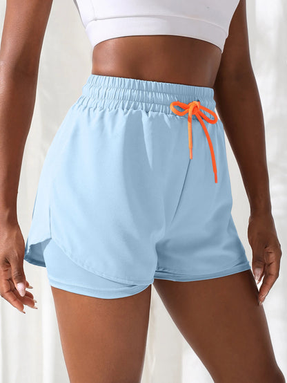 Women's High Rise Yoga Shorts With Elastic Proximity Control Running Shorts