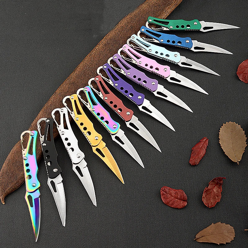 Mini Pocket Folding Knife Outdoor Keychain Portable Paring