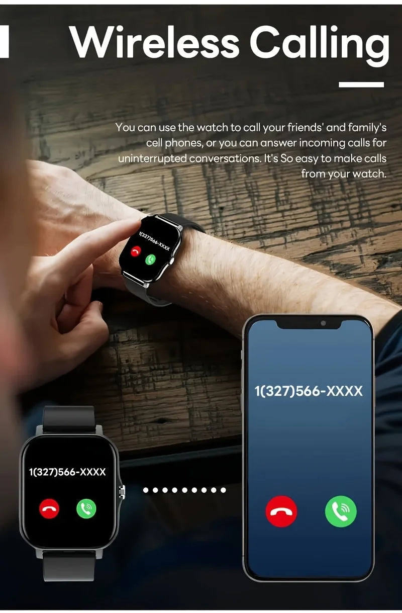 2025 New Bluetooth Answer Call Smart Watch Men Touch Call Fitness Tracker