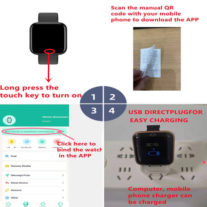 Smart Watch 116Plus D13 Y68 Sport Wristband Running Fitness Monitor