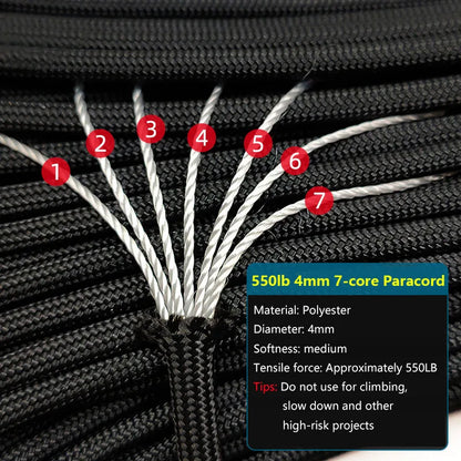 7 Stand Cores Paracord 550 For Survival Parachute Cord Lanyard