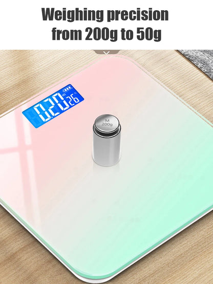 Gradient Color Intelligent LCD Electronic Scale Digital Display Glass Weight Scale