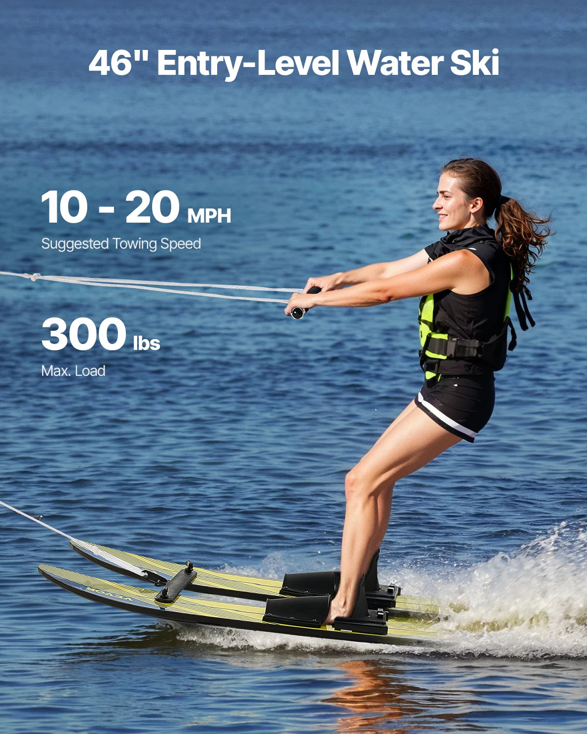 VEVOR Water Skis, Kids Water Ski Trainers with X-7 Adjustable Bindings