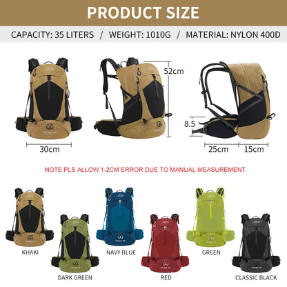 Mountaineering backpack 35 liters men's and women's outdoor sports bag