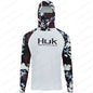 HUK UPF 50+ Long Sleeve Hooded Face Cover Fishing Shirts